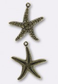 20 mm Antiqued Brass Plated Starfish Stamping x1