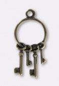 25x12 mm Antiqued Brass Plated Buinch Of Keys Stamping x1