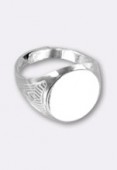 15mm Silver Plated Signet Ring x1