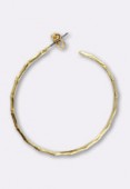 50mm Gold Plated Bamboo Hoop Earrings x 1