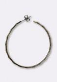 50mm Antiqued Brass Plated Bamboo Hoop Earrings x1