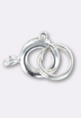 7mm Silver Plated Spring Ring Clasp W / Tag x1