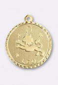Estampe médaille astro lion 18 mm or x1