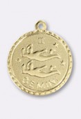 Estampe médaille astro gémeaux 18 mm or x1