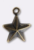 Estampe breloque étoile 10 mm bronze x1