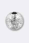 Perle en laiton ronde stardust 4 mm argent x6