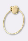 40 mm Gold Plated Hoop Earrings w/ Setting for Cabochon x 2