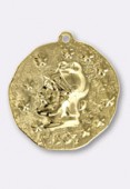 23 mm Gold Plated Warrior Medal Pendant x1
