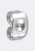 6x4mm Silver Plated Earring Backs ( Earnuts ) x12