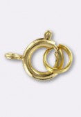 9mm Gold Plated Spring Ring Clasp W / Removable Ring x1