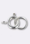 6mm Silver Plated Spring Ring Clasp W / Tag x1
