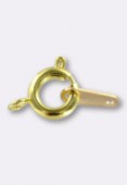7mm Gold Plated Spring Ring Clasp W / Tag x1
