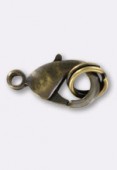 12x7mm Antiqued Brass Plated Lobster Clasp x1