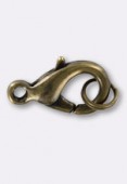 15x8mm Antiqued Brass Plated Lobster Clasp  x1
