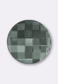14mm Austrian Crystals Hotfix Flatback Chessboard Circle 2035 Black Diamond M HF x1
