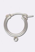 .925 Sterling Silver Tube Hoop Earrings - Earring Hoops 15 mm x1