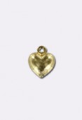 Gold Plated Heart W/ Rose 13 x 10 mm x1
