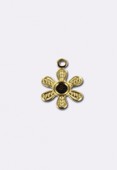 Gold Plated Flower Pendant Charms 17x12mm  x1