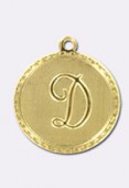 Estampe médaille alphabet D 18 mm or x1