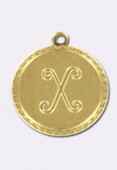 Estampe médaille alphabet X 18 mm or x1