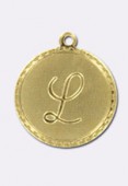 Estampe médaille alphabet L 18 mm or x1