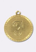 Estampe médaille alphabet F 18 mm or x1