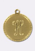 Estampe médaille alphabet H 18 mm or x1