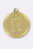 Estampe médaille alphabet K 18 mm or x1