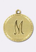 Estampe médaille alphabet M 18 mm or x1