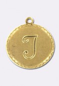 Estampe médaille alphabet J 18 mm or x1