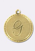 Estampe médaille alphabet G 18 mm or x1