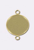 10mm Gold Plated Round Setting serrated edge For Cabochon Pendant x2 