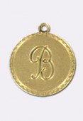 Estampe médaille alphabet B 18 mm or x1