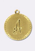 Estampe médaille alphabet A 18 mm or x1
