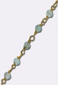 Amethyst Wirewrapped Gemstone Rosary Chain, Faceted Rondelles w/ 24k Vermeil Sterling Silver Gold Plated x10cm