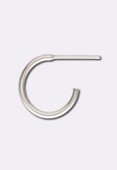 .925 Sterling Silver Tube Hoop Earrings - Earring Hoops 15 mm x1