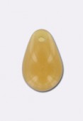 6x9mm Czech Teardrop Glass Beads Green Gold x4