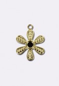 Gold Plated Flower Pendant Charms 17x12mm  x1