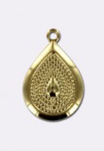 17x12mm Gold Plated Mascate Pendant Charms x1