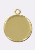 10mm Gold Plated Round Setting serrated edge For Cabochon Pendant x2 