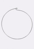 Silver Plated Wire Necklace For Pendants-Removable Ball End x1